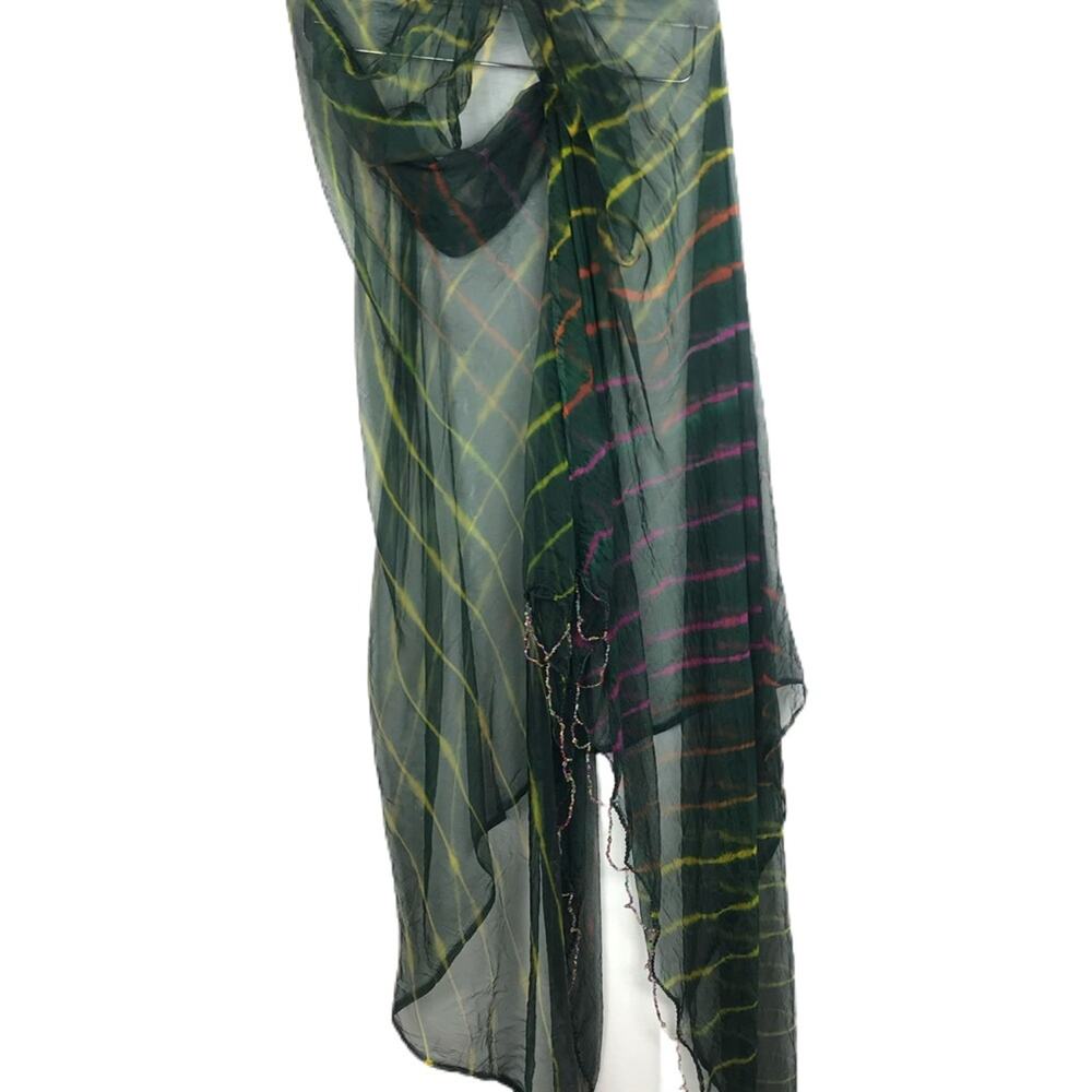 Sheer Green Tie Dye Wrap